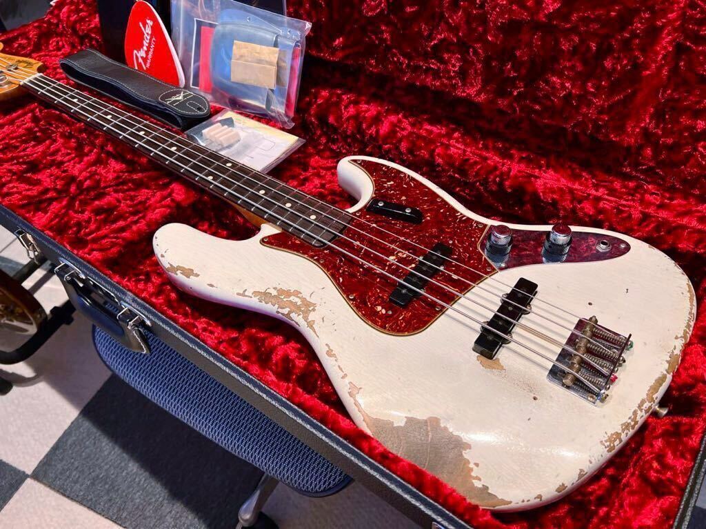 Fender Custom Shop 1961 Jazz Bass Heavy Relic (Aged Olympic White) 2019年製_画像3