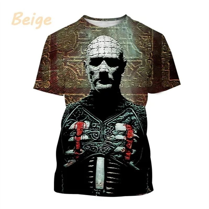 ☆未使用 ヘルレイザー ピンヘッド 3Dプリント 男女兼用 Tシャツ HELLRAISER PINHEAD ホラー 映画 15サイズ 5カラー セノバイト 魔導士