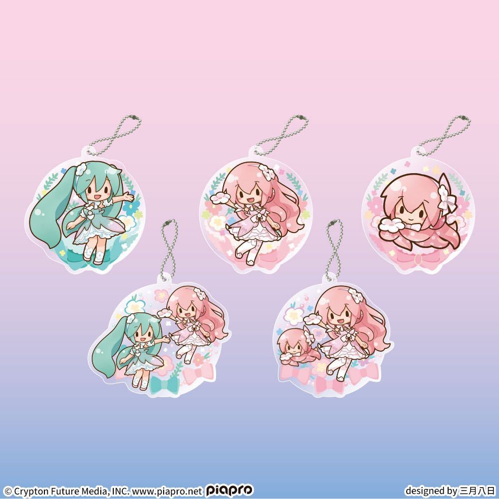 初音ミクシリーズふわぷちアクリルキーチェーン “巡音ルカ15th Ver.” 前5種セット売り_画像1