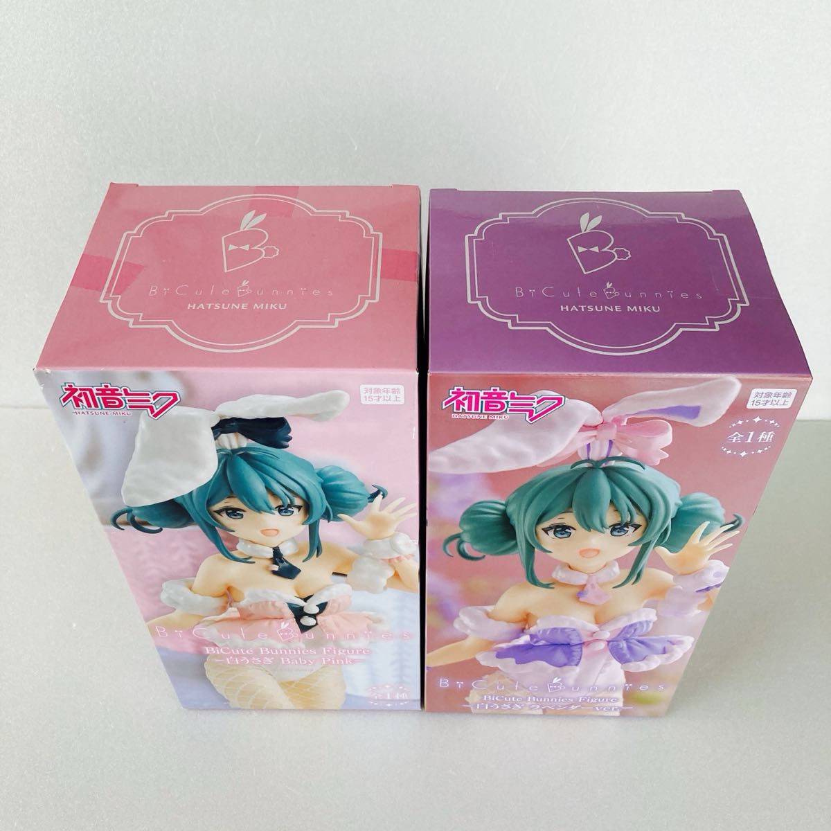 【未開封】初音ミク フィギュア バニー 白うさぎ ピンク ラベンダー セット