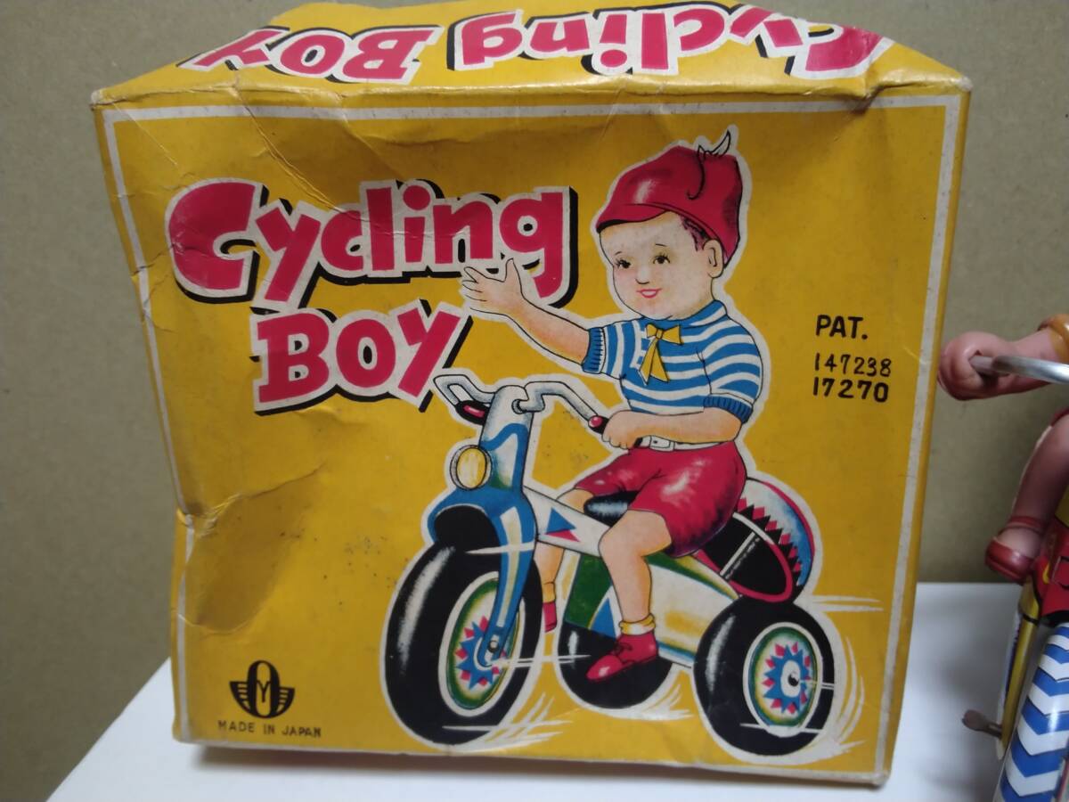 サイクリング ボーイ 三輪車 日本製 箱付き セルロイド少年 三輪車