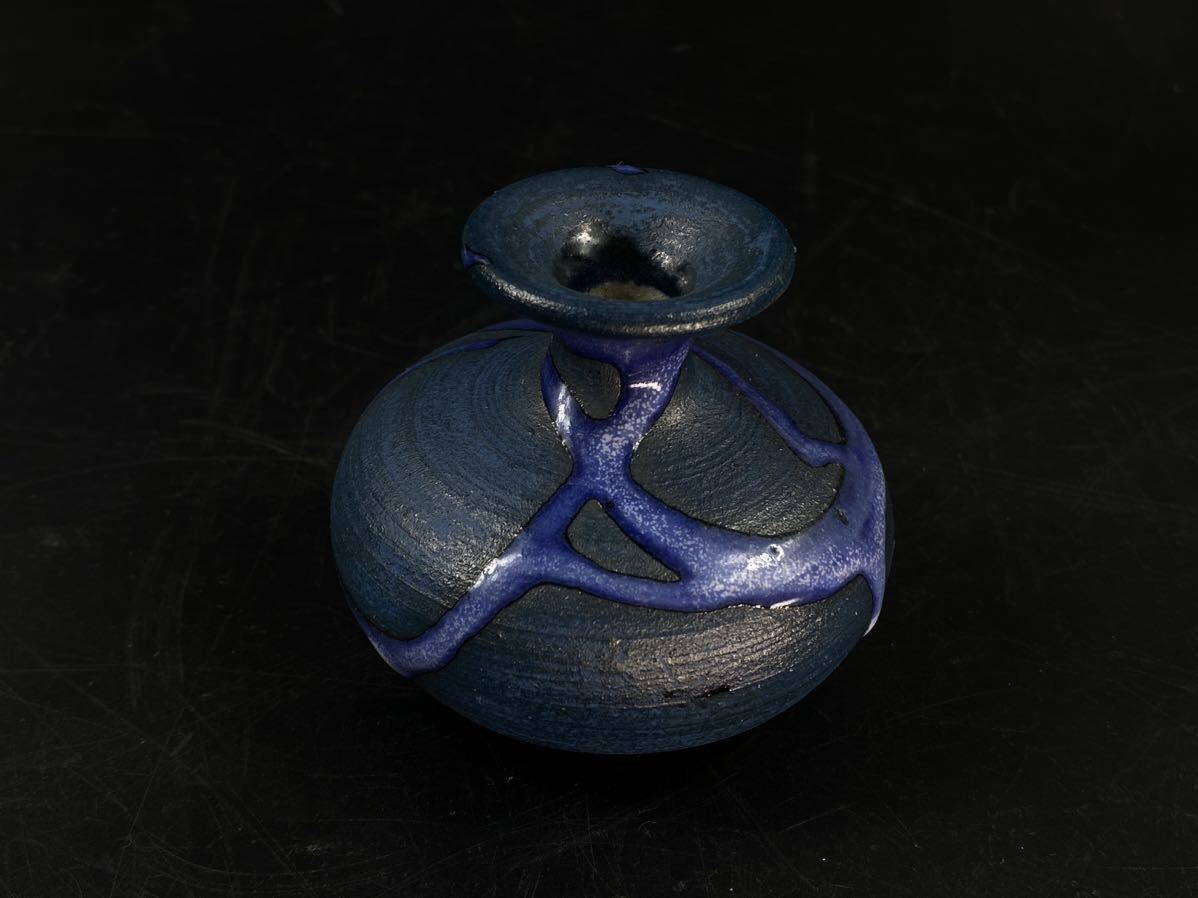 【福蔵】油壺 小壺 小鹿田焼 小石原焼 窯変 可愛い逸品 高5.8cm_画像1