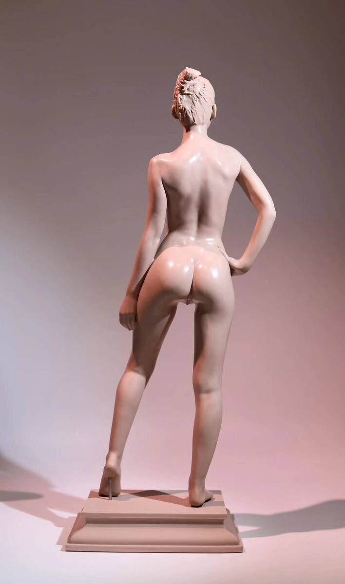 【福蔵】超 超特大型 西洋美術 置物 女性 美人 裸婦 ヌード 樹脂製 少女 女神 女性 高54.3cm