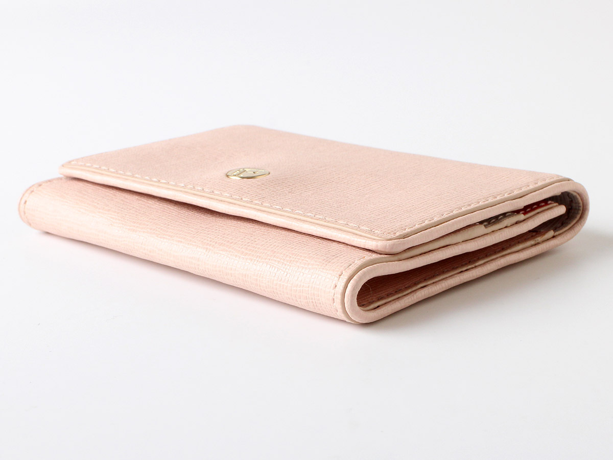 E15983 beautiful goods FURLA Furla leather card-case card inserting baby pink card-case business card case pass case 