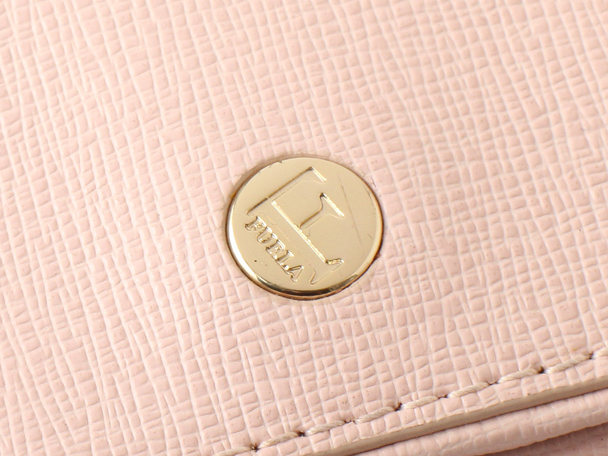 E15983 beautiful goods FURLA Furla leather card-case card inserting baby pink card-case business card case pass case 