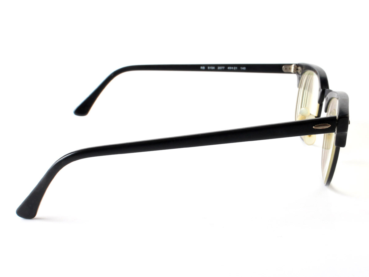 E16129 Ray-Ban レイバン メガネ フレーム 眼鏡 度入り ブラック×クリア 黒 RB5154-2077 アイウェア クラブマスター 49□21 140_画像4