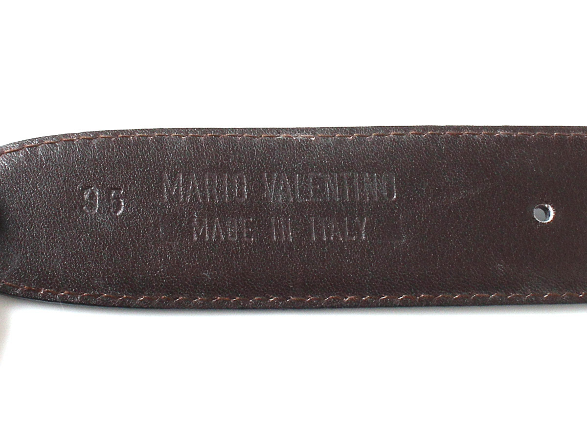 E16303 美品 MARIO VALENTINO マリオバレンチノ レザー ベルト メンズ リバーシブル ブラック ブラウン 黒 茶 イタリア製 サイズ95_画像8