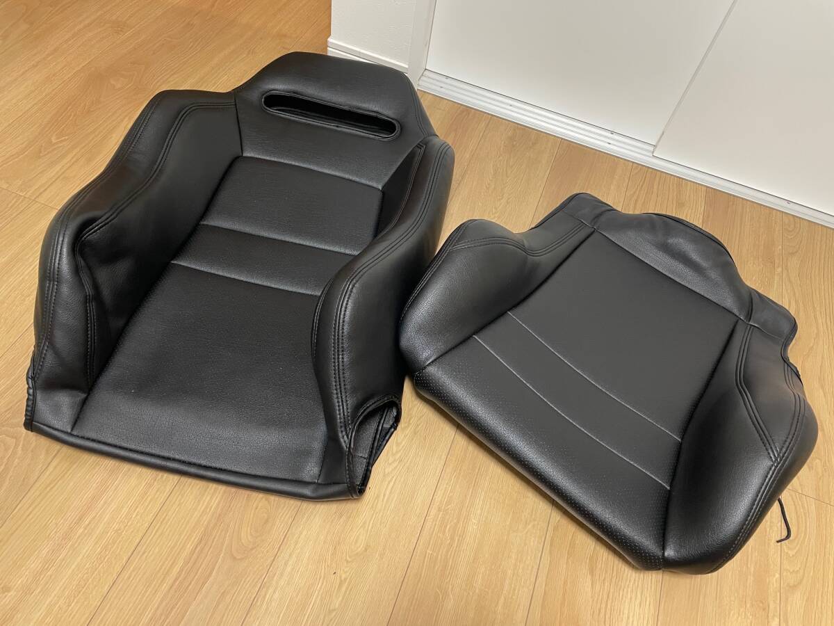 ★美品★ レカロ SR-3用 Artina シートカバー 黒レザー 合成皮革 SR3 RECARO セミバケ ジムニー スレや汚れ対策に レカロ SR-2 SR2_画像1