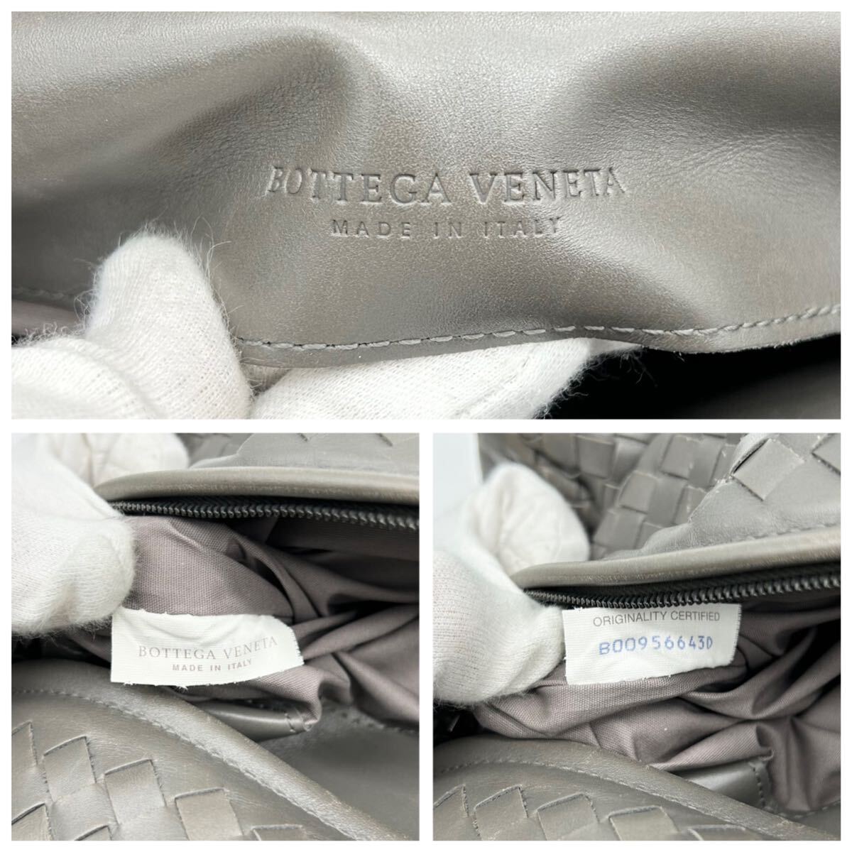●美品●BOTTEGA VENETA ボッテガヴェネタ ビジネスバッグ トートバッグ ブリーフケース 鞄 かばん イントレチャート レザー A4 グレー_画像10