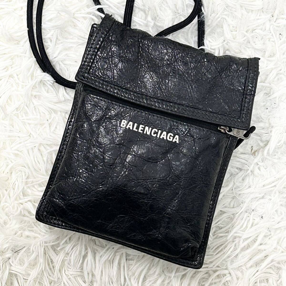 * превосходный товар *BALENCIAGA Balenciaga Explorer сумка на плечо сумка небольшая сумочка sakoshu сумка портфель наклонный .. натуральная кожа чёрный 