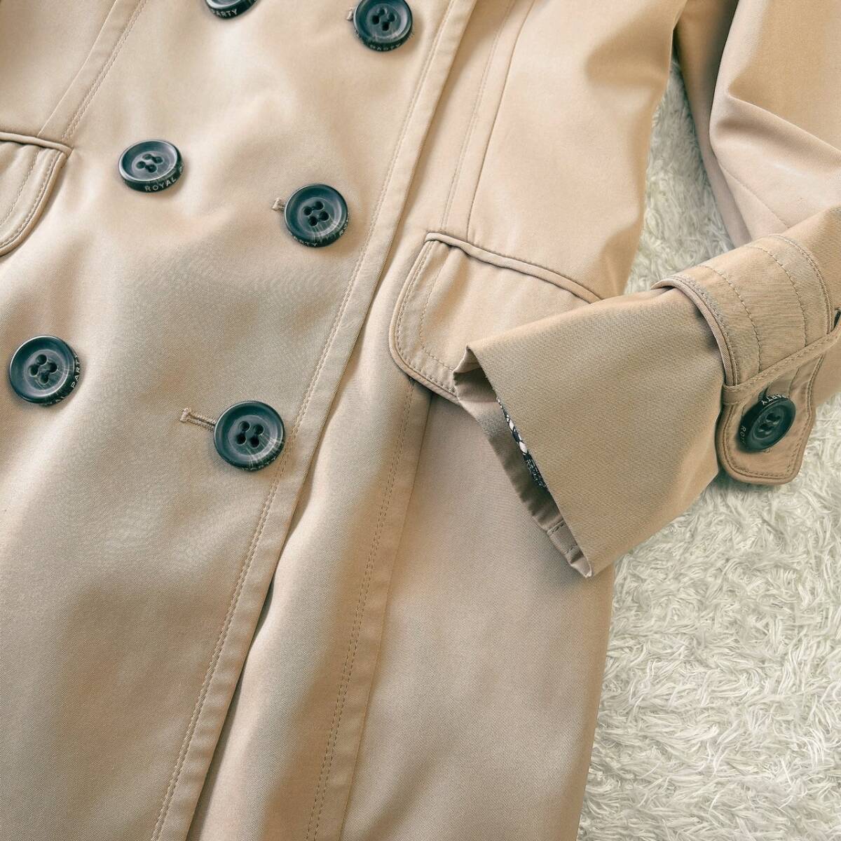 [ROYAL PARTY Royal party ] trench coat lining total pattern lady's 36 springs outer Camel button Logo Rstore43112