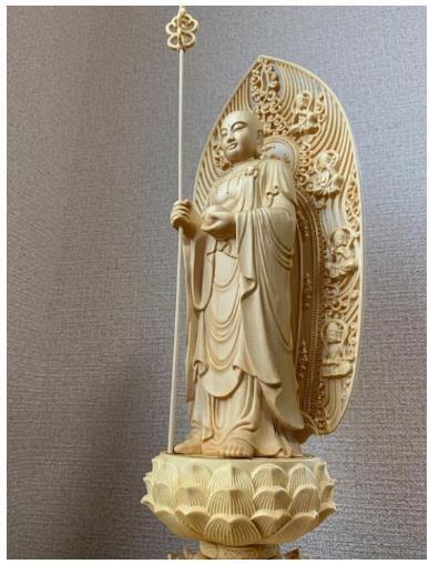 最新作 仏像 彫刻 木彫 地蔵菩薩像 檜木 高43cmの画像8
