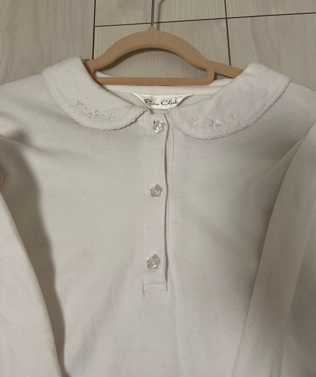 ホワイト長袖ポロシャツ（150cm）