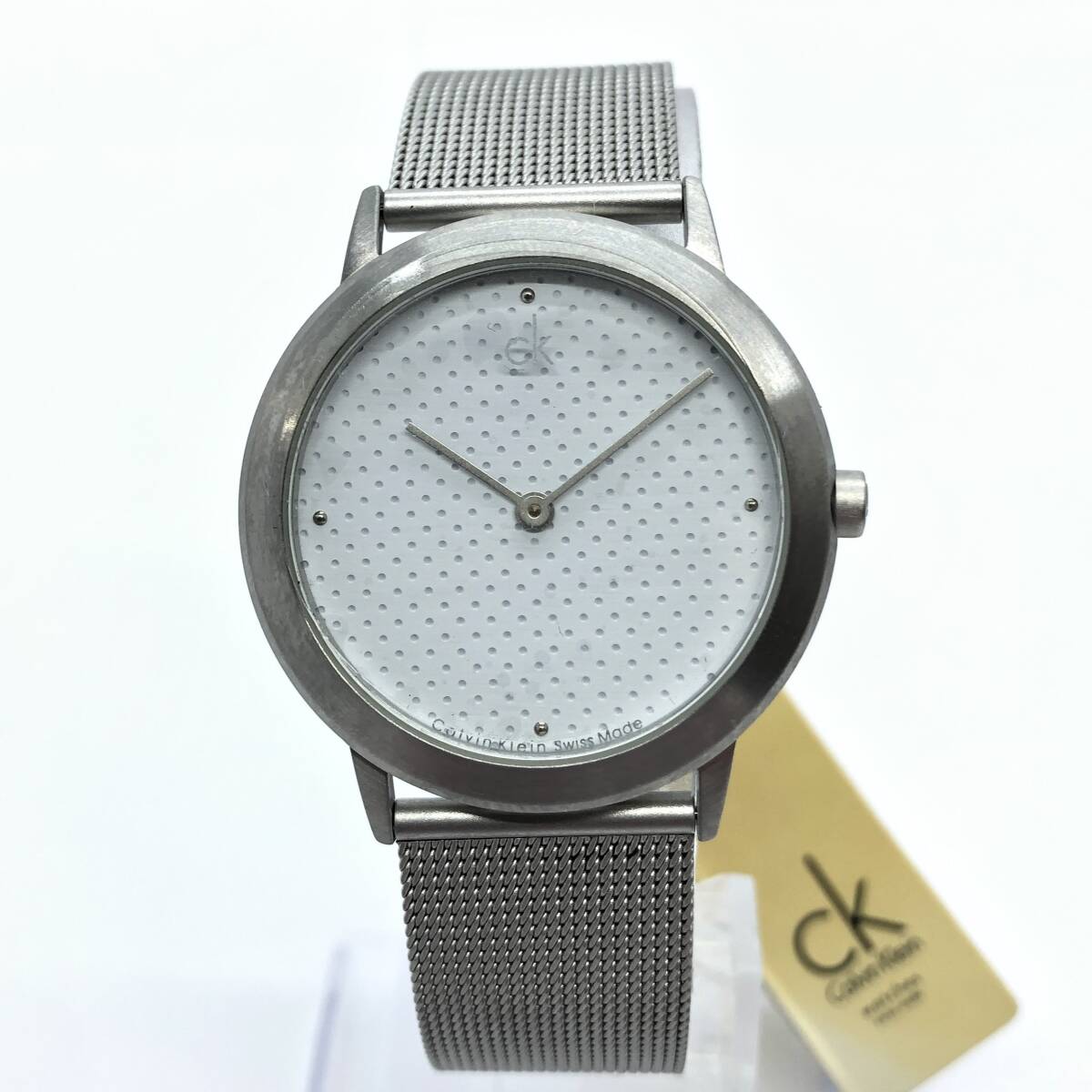 Calvin Klein カルバンクライン K03414 QZ クオーツ 不動品 ジャンク品 メンズ 時計 腕時計 保護フィルム付 CK_画像3