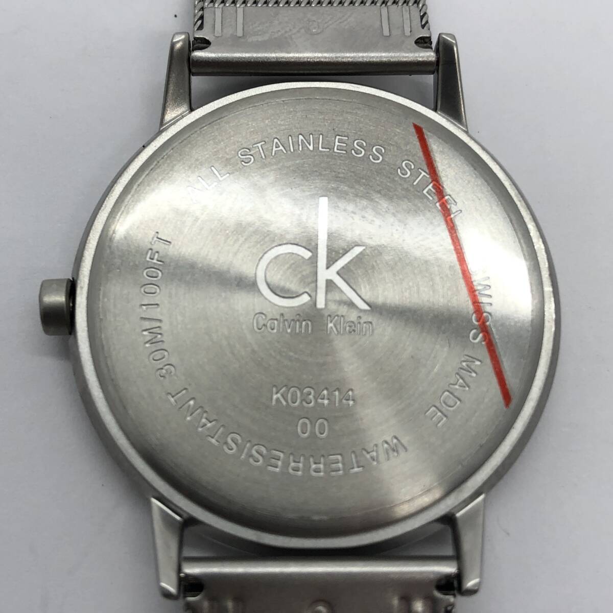 Calvin Klein カルバンクライン K03414 QZ クオーツ 不動品 ジャンク品 メンズ 時計 腕時計 保護フィルム付 CK_画像6