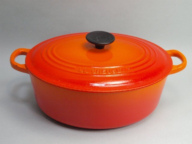 ★★LE CREUSET ル・クルーゼ ココットオーバル 27cm オレンジ★AKAS30867_画像1