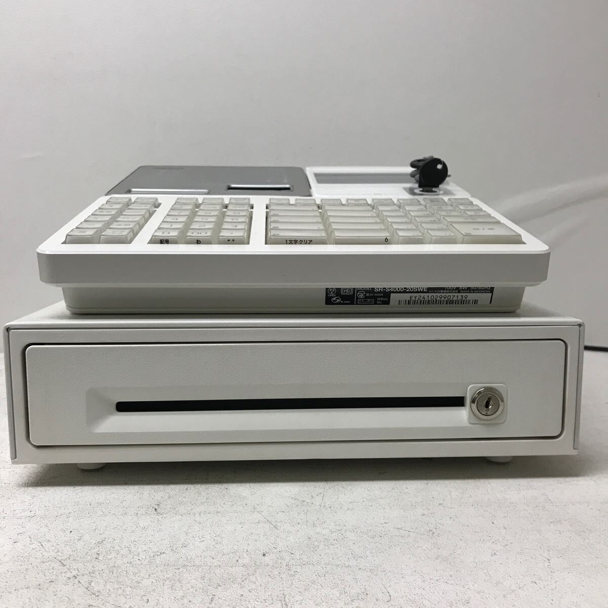 0329A CASIO カシオ計算機 レジスター レジ 電子レジ 動作確認済み SR-S4000-20SWE ホワイト Bluetooth 20部門 インボイス対応 の画像10