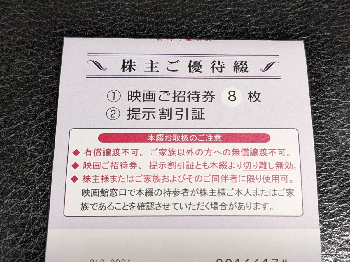 即決 送料無料 東京テアトル 株主優待 映画ご招待券 男性名義8枚＋割引提示証_画像2