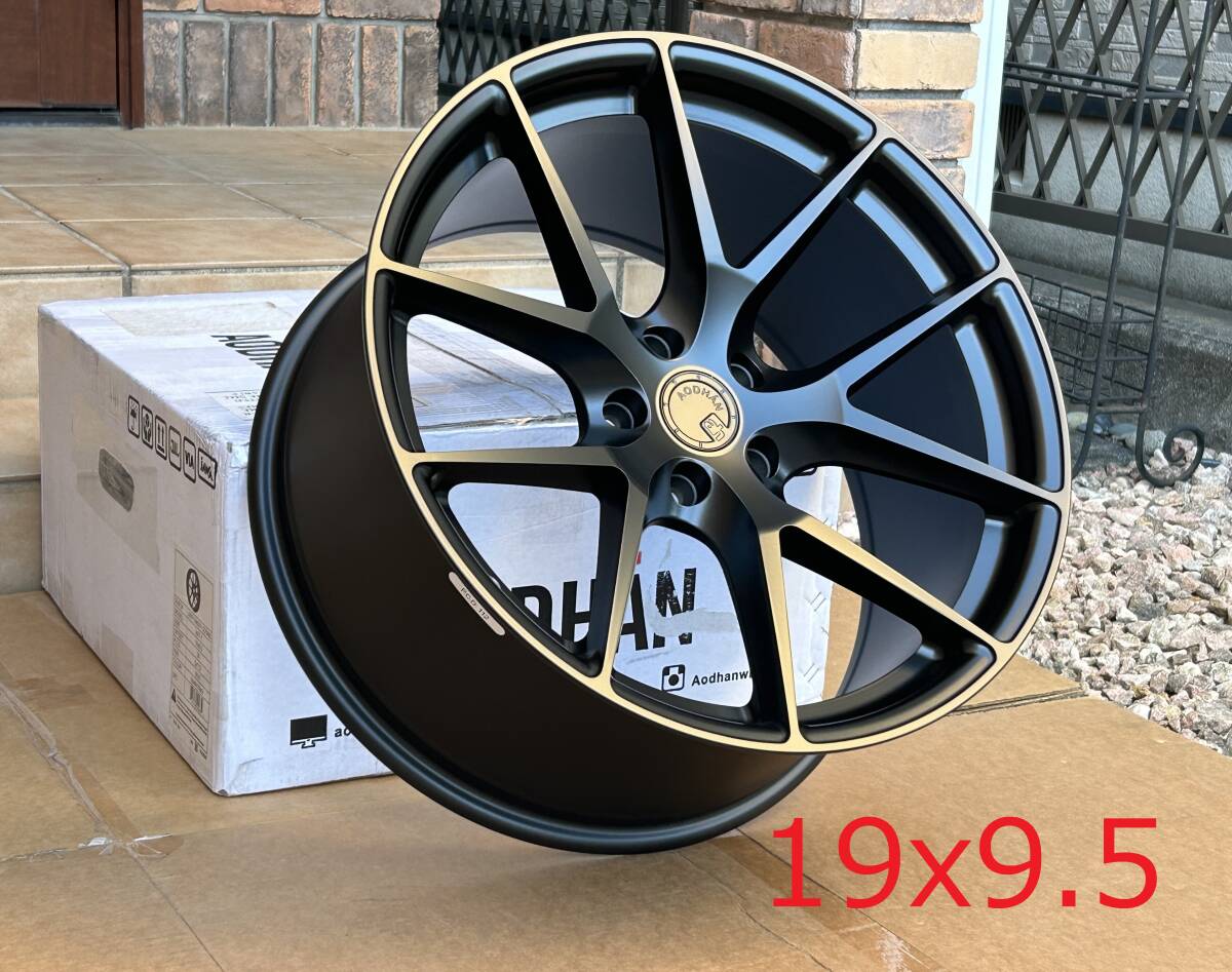 新品！Aodhan AFF7 19x9.5+35 5穴 PCD112 CB66.6 フローフォーミング製法 深リム Matte Black Concave USDM_画像1