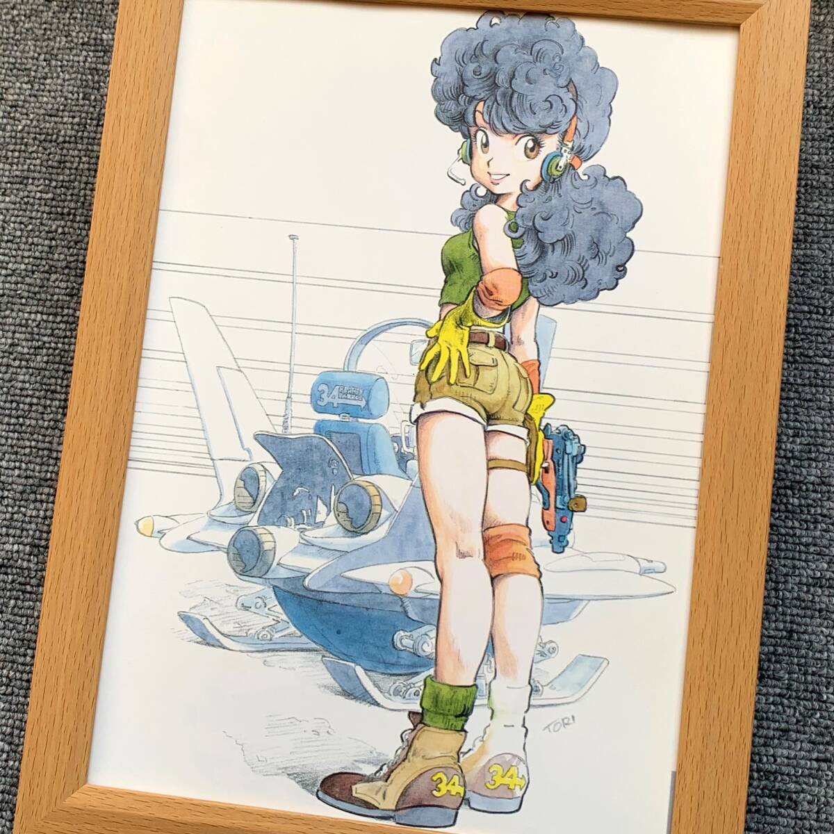 鳥山明 B5サイズ 額入り 貴重イラスト 印刷物 ポスター風 鳥山明 B5サイズ 額入り 貴重イラスト 印刷物 ポスター風