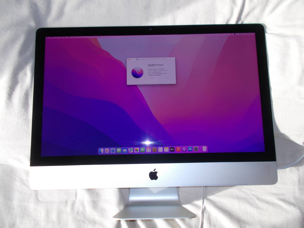 40.【iMac】27inch Late 2015・5K・中古・新設２TBSSDに換装・ 付属品は純正品電源コードのみの画像1