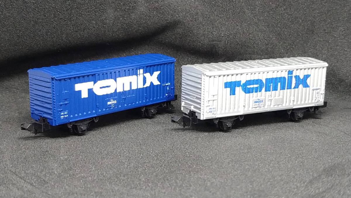 トミックス ワム80000 Tomixロゴ入り ノベルティグッズ ブルー＆シルバー2両セット　_画像3