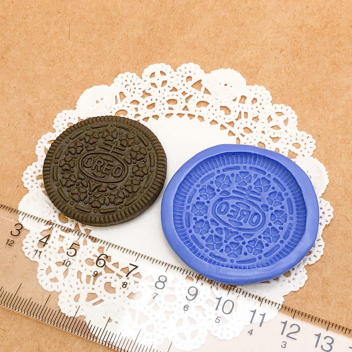 304 オレオ風クッキー型 デコ パーツ 樹脂粘土 チョコクッキー ブルーミックス ビスケット シリコン モールド ハンドメイド ミニチュアの画像4