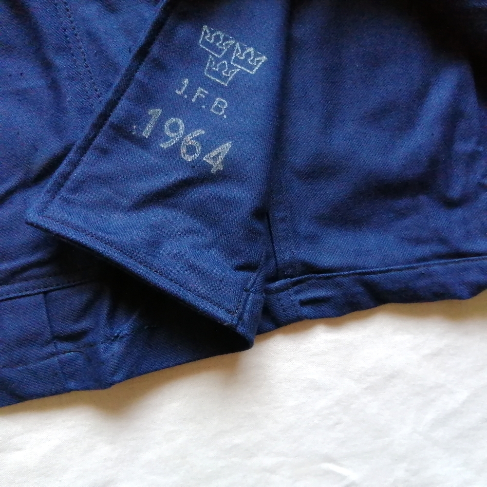 【デッドストック】実物 60s スウェーデン軍 ワークジャケット チェンジボタン XL★ ユーロ ミリタリー vintage 古着 USN m39 カバーオールの画像6