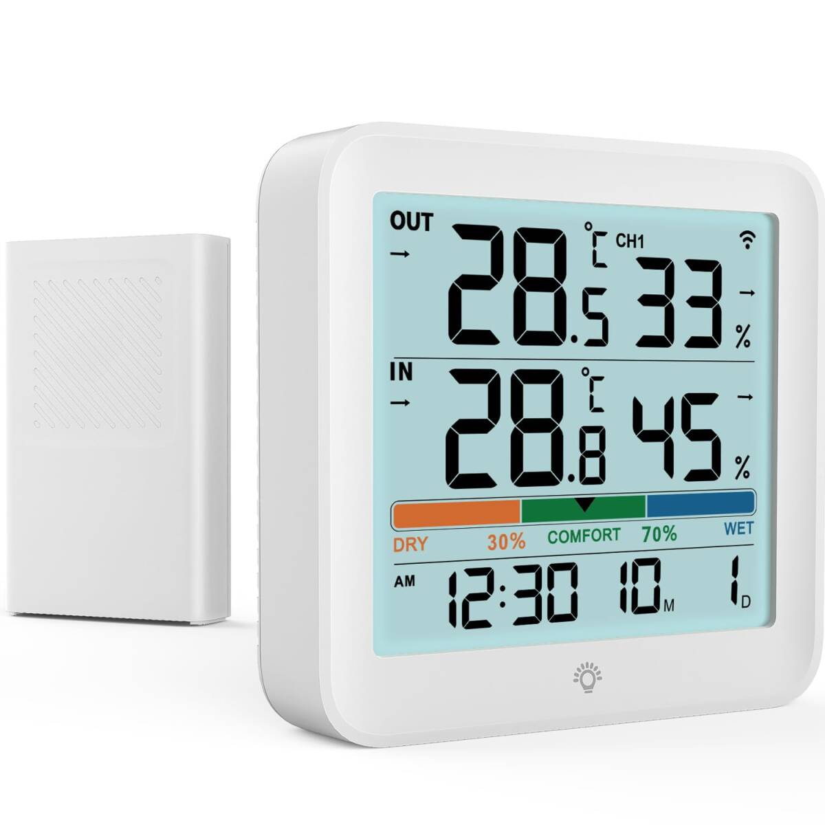 VOCOO 温湿度計 温度計 湿度計 デジタル 温度計室内 屋外 LCD大画面 高精度 センサー 赤ちゃん バックライト ℃/切の画像1