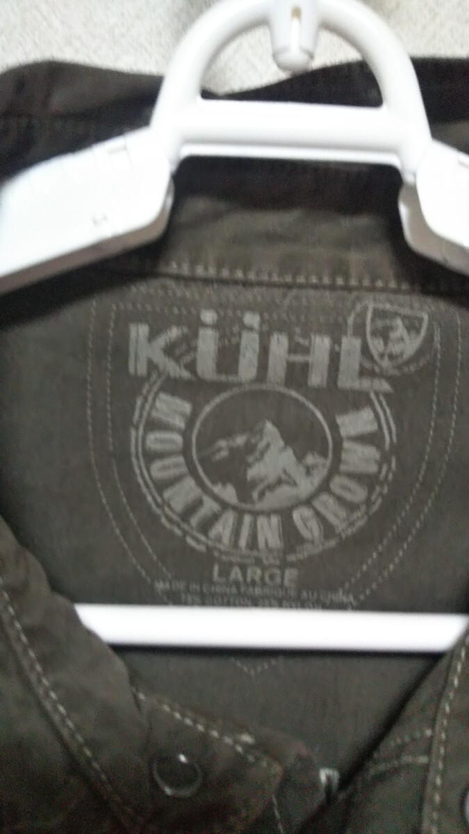 kuhl メンズ アウトドア 長袖シャツ サイズL/US カーキ 中古の画像2