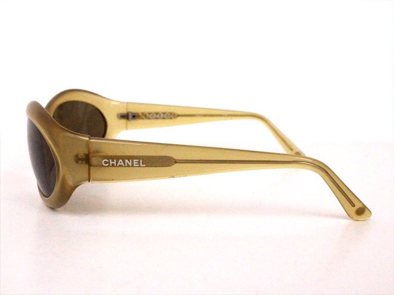 CHANEL[ Chanel ] oval type sunglasses * gold group × Brown * Logo * lady's * storage bag 