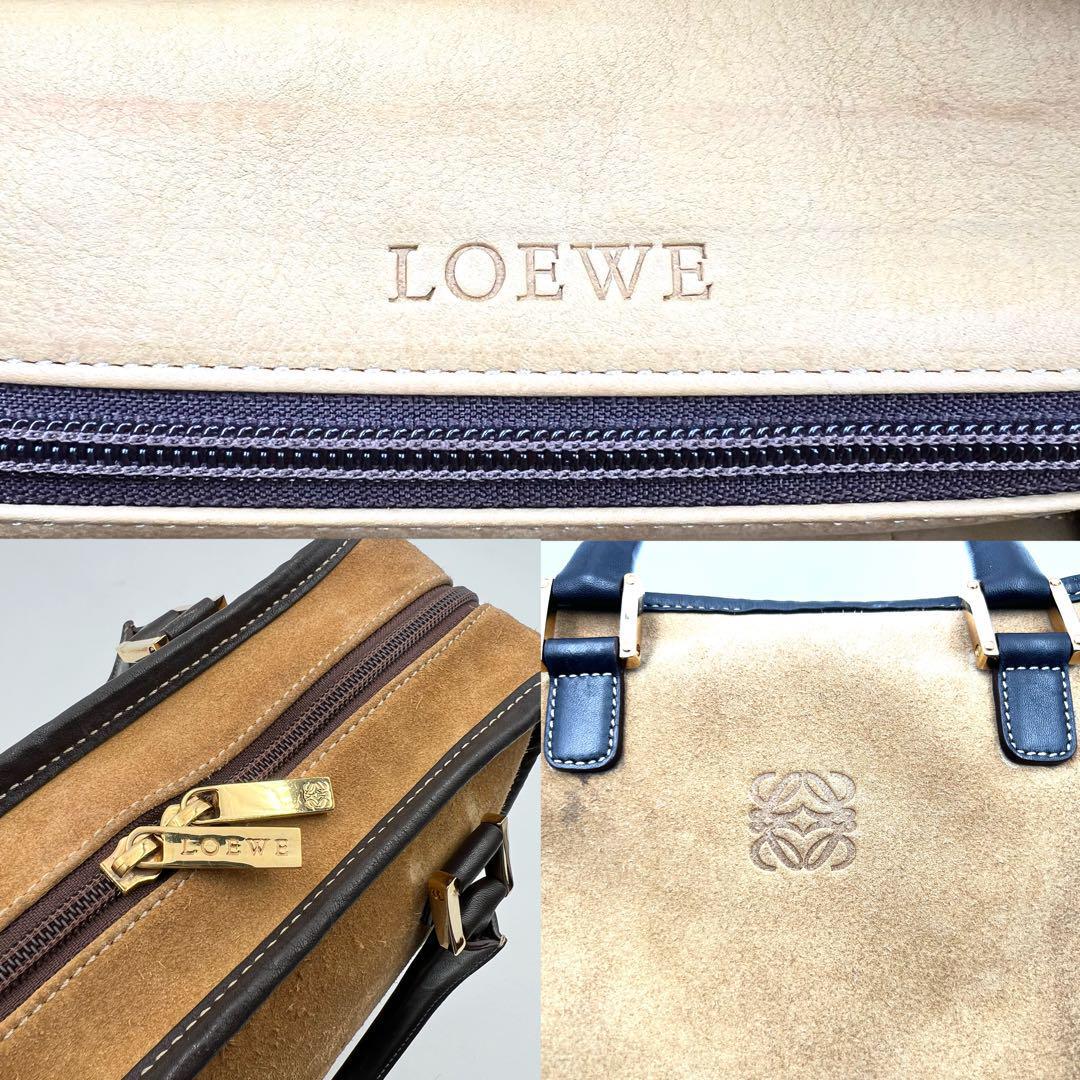 《極美品》LOEWE ロエベ アマソナ28 スエード レザー アナグラム ハンドバッグ ミニボストンバッグ ブラウン 手提げ_画像8