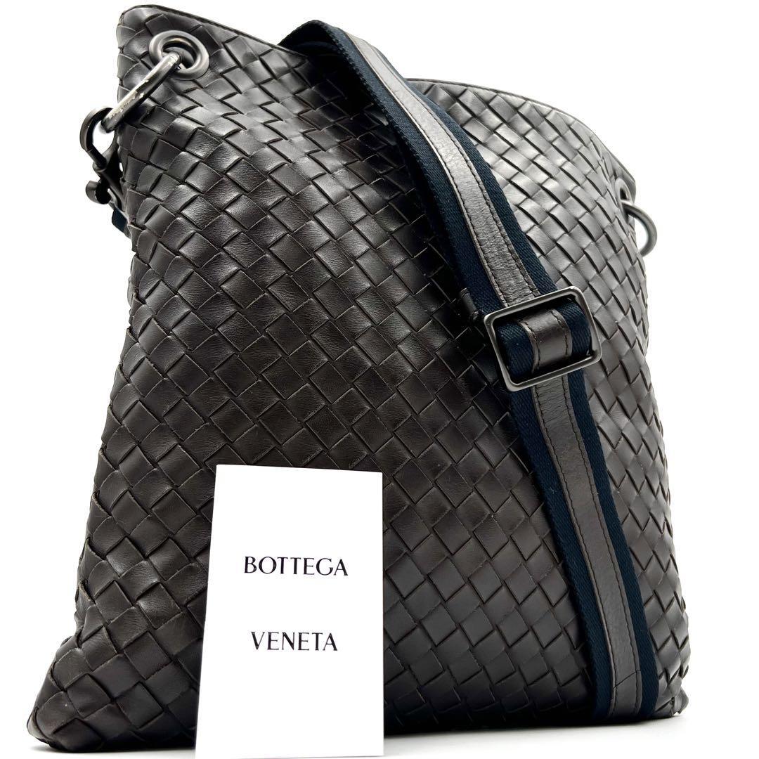 《美品》BOTTEGA VENETA ボッテガヴェネタ メンズ イントレチャート ショルダーバッグ サコッシュ 斜め掛け