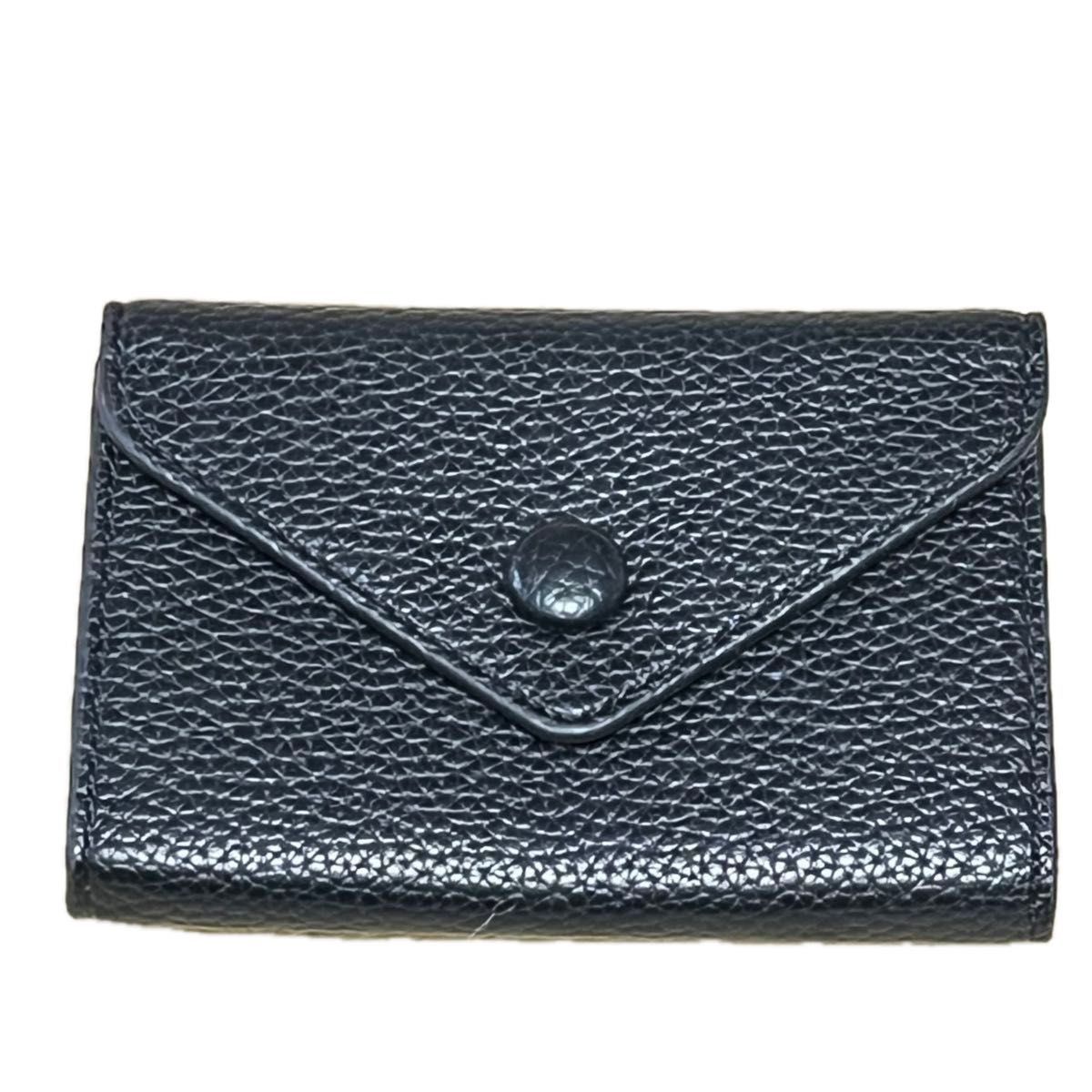 カードケース ジャバラ スキミング防止 PUレザー シンプル 黒 メンズ レディース ミニ財布