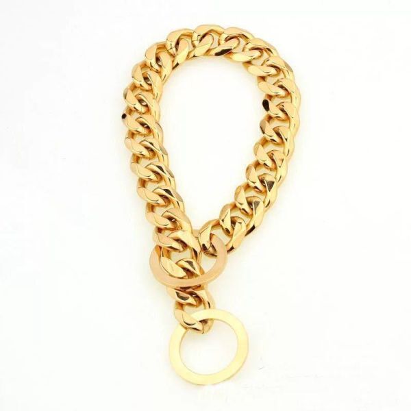 QQ013:15 millimeter meter metal dog training chock chain. necklace large dog color / silver 
