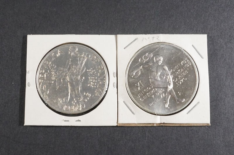 (521)外国貨幣 パナマ バルボア銀貨12枚 1947年1バルボア 1970年5バルボア オリンピック PANAMA 硬貨コイン 状態良好の画像9