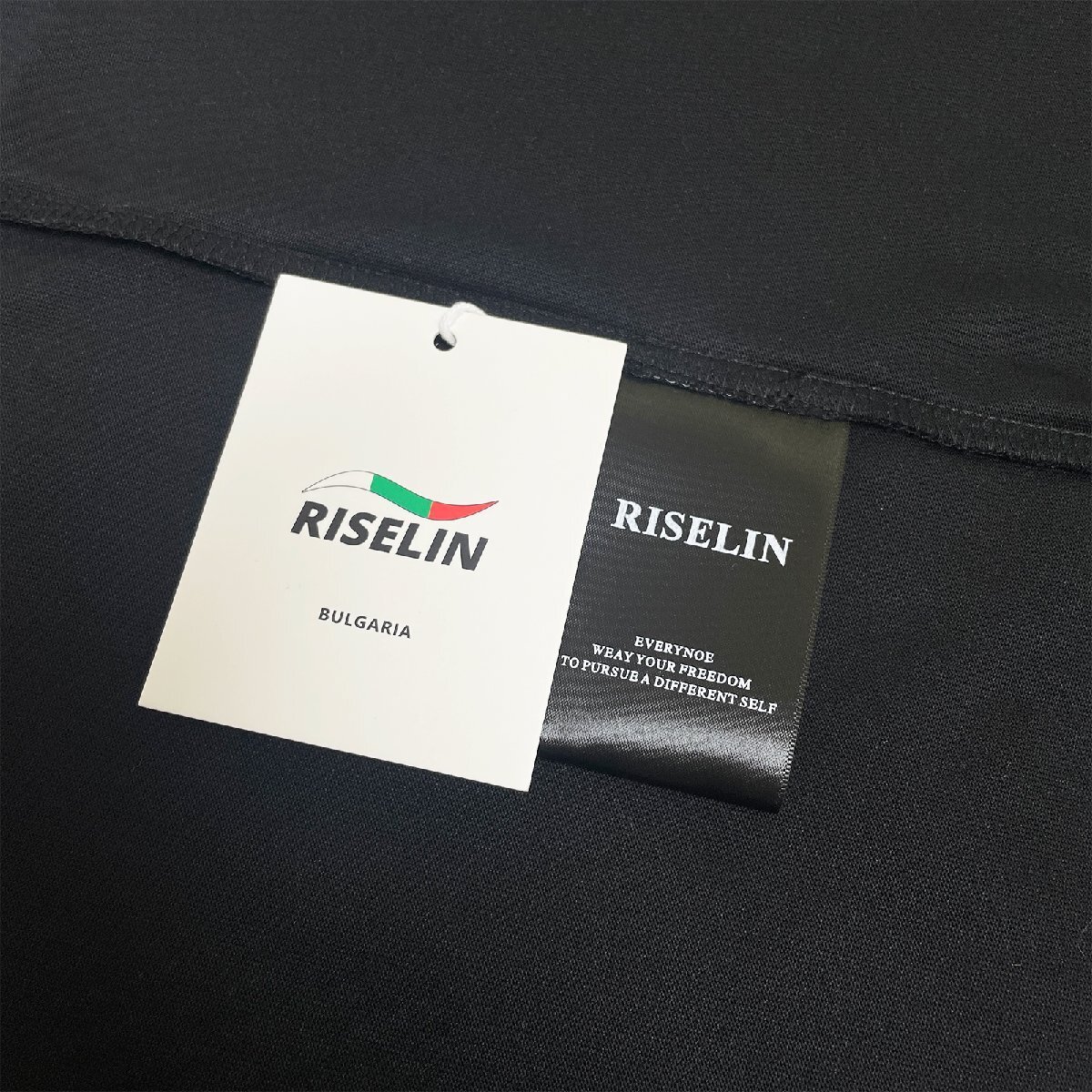 人気ヨーロッパ製※定価2万◆ブルガリア発※RISELIN 半袖Tシャツ コットン 吸湿 通気 お洒落 個性 ドット柄 英字 カットソー トップス M/46_画像7