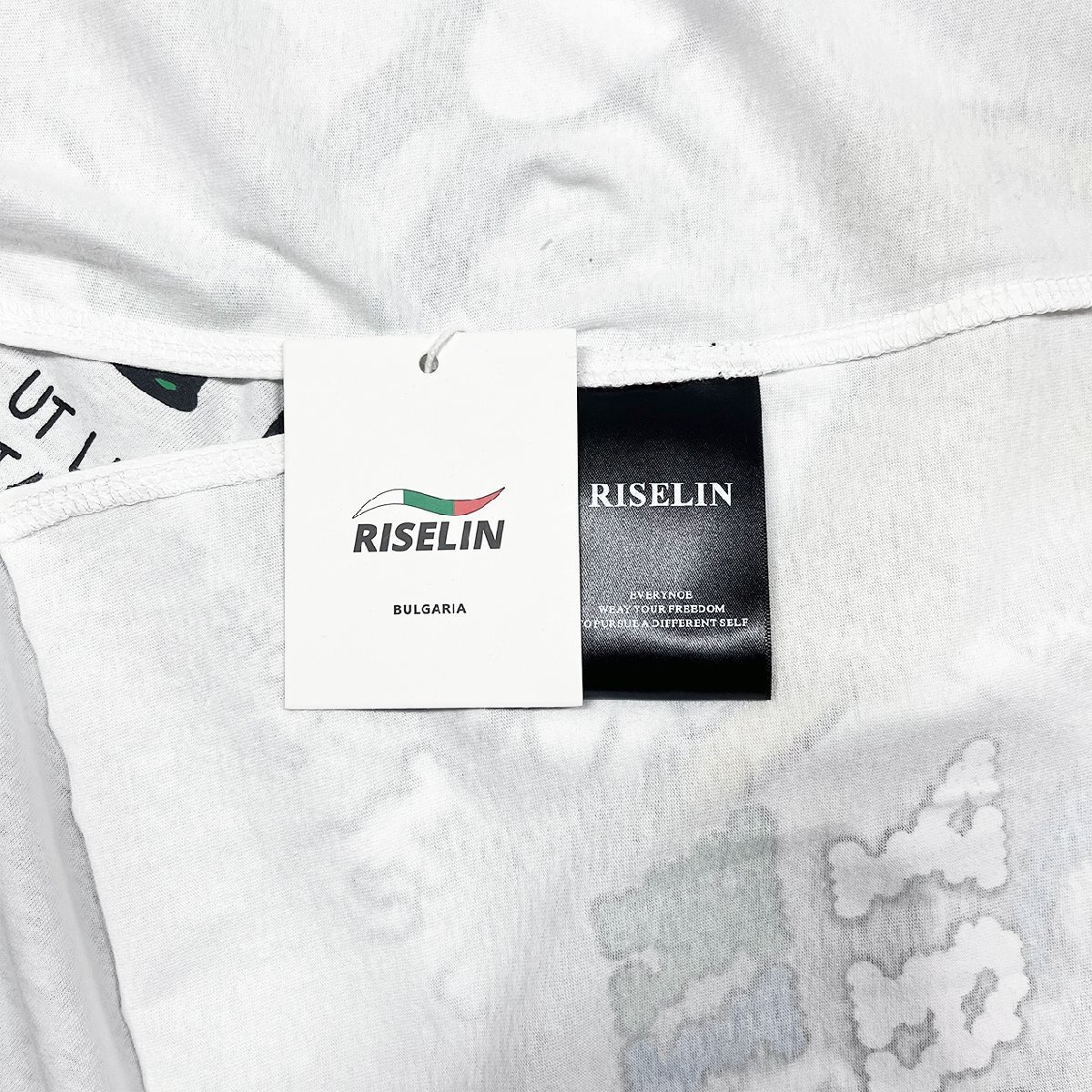 個性ヨーロッパ製※定価2万◆ブルガリア発※RISELIN 半袖Tシャツ 薄手 ゆったり ダメージ加工 ウサギ カットソー アシンメトリー 街着 M/46_画像9