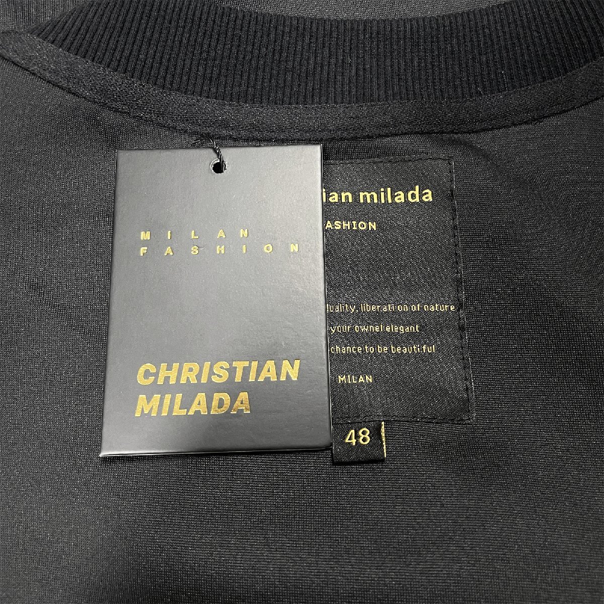 定価4万★christian milada・ミラノ発・トレーナー★上質 綿100％ スウェット スプラッシュインク ゆったり ストリート ユニセックス M/46_画像8