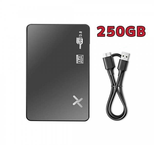 【数量限定美品】HDD250GB 外付けハードディスク 2.5インチ SATA USB3.0 ポータブル ストレージ ケーブル ノートパソコン PC Windows Mac_画像1