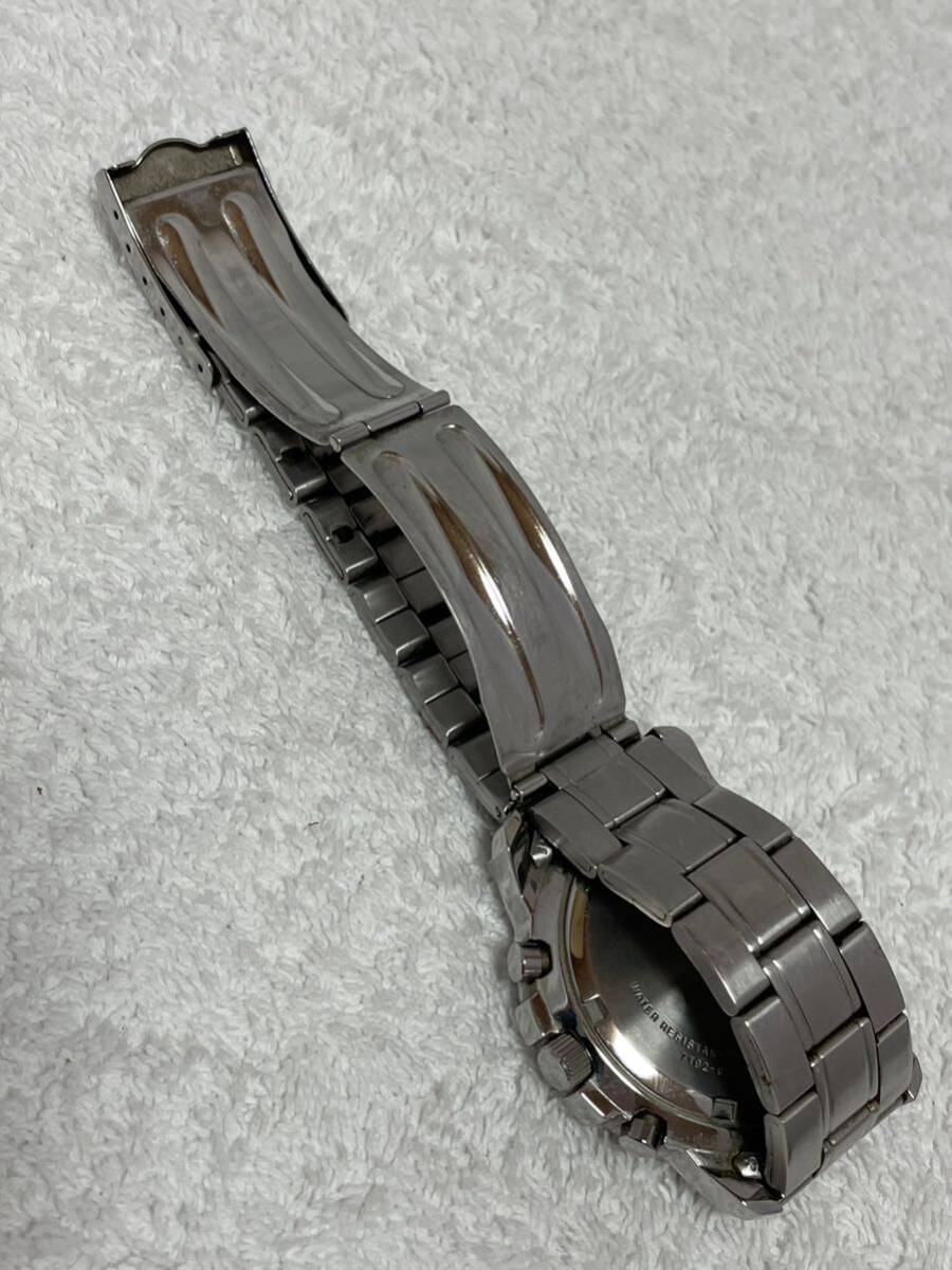 【44-17】1円〜【稼働品】SEIKO セイコー クロノグラフ 7T92-0BF0 クォーツ デイト 純正ベルト ブラック メンズ 同梱不可_画像9