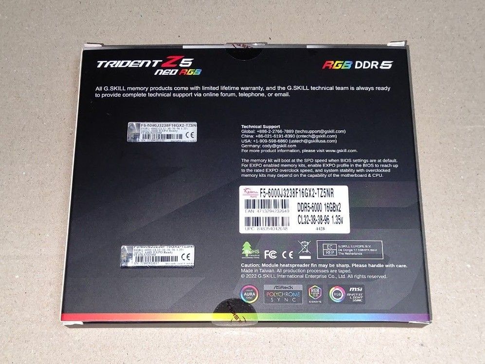 G.SKILL TRIDENT Z5 NEO RGB DDR5-6000 16GBx2 EXPO