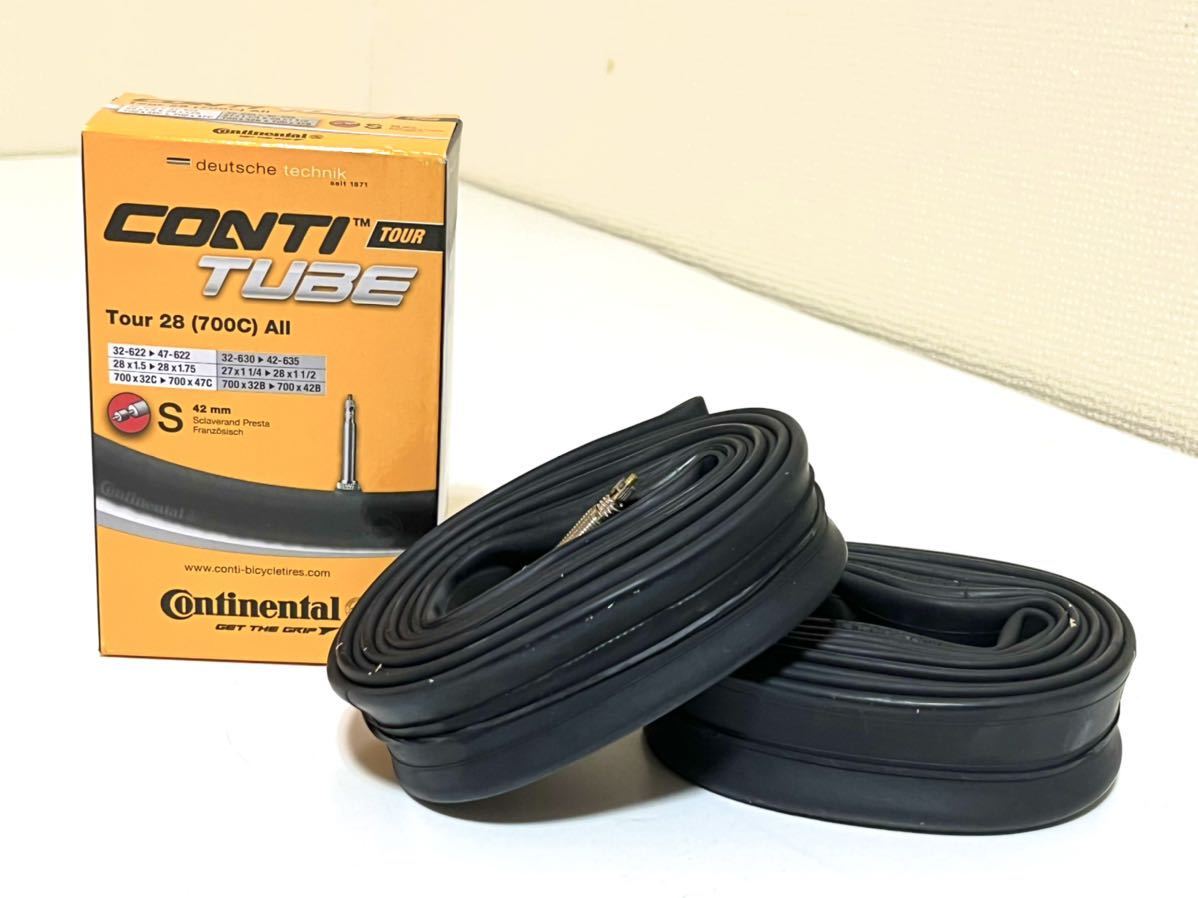 【送料無料特価】700C仏式チューブ Continental TOUR28 ALL 700×32-47C バルブ長42mm 新品2個セット《27インチ/ETRTO630/ETRTO635適合》の画像1