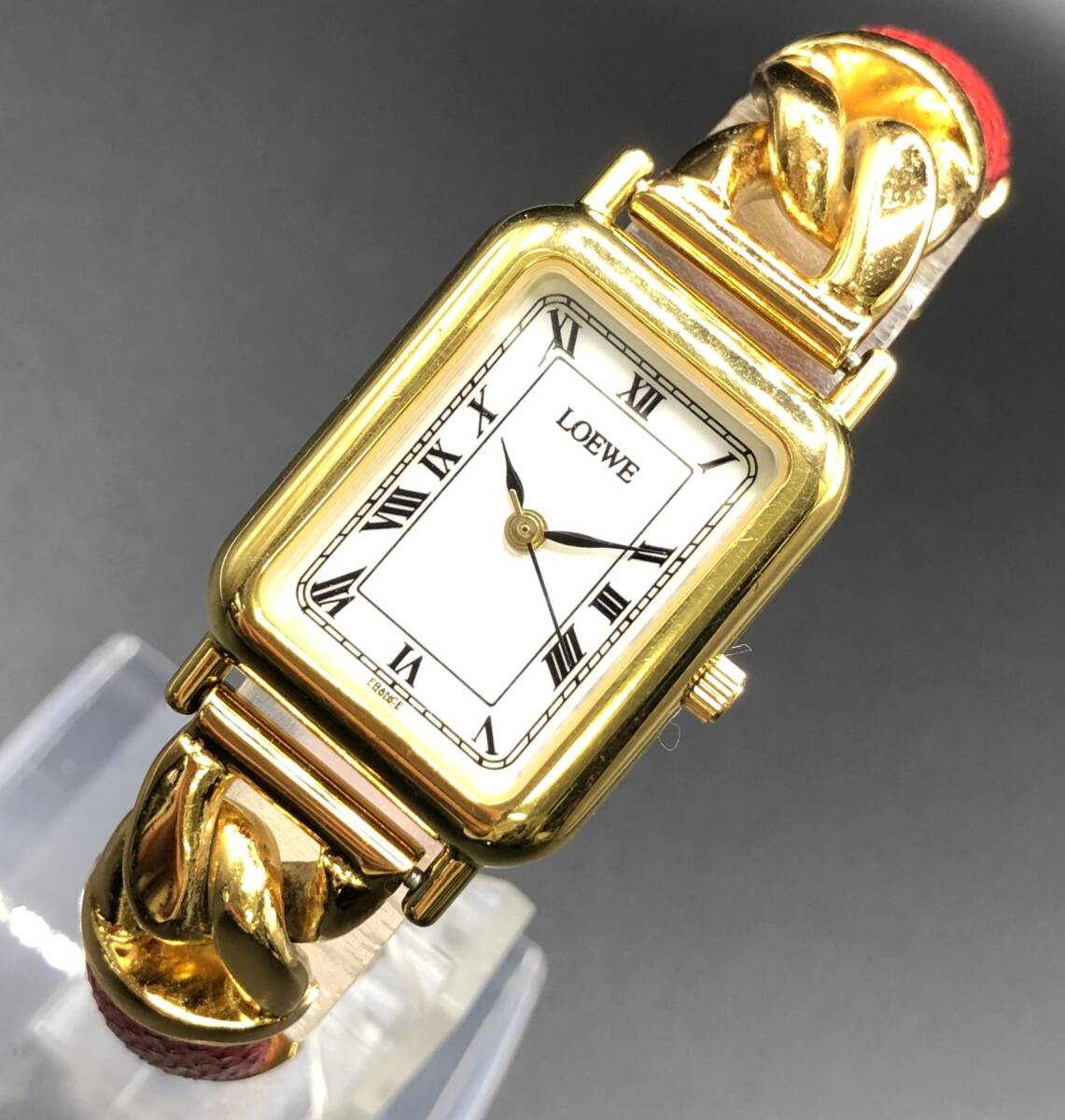 ◆時計◆『WH-4177』★LOEWE(ロエベ)★レクタン ゴールドブレスウォッチ★稼働品★電池交換済★