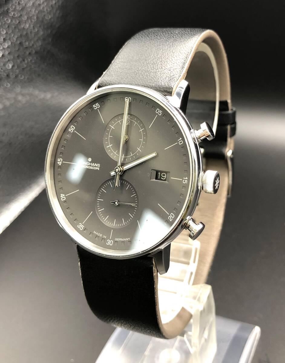 [A]時計(サ60)★[[WH-11400]]★JUNGHANS(ユンハンス)★041/4876.00★フォームC クロノグラフ★稼働品★の画像1