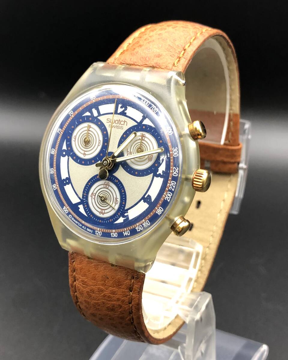 [A]時計(サ60)★[[WH-11337]]★SWATCH(スウォッチ)★クロノグラフ★稼働品★電池交換済★の画像1