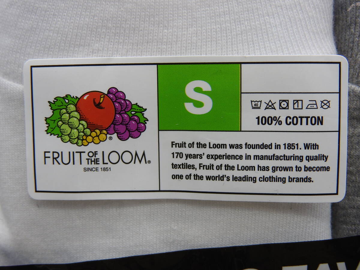 【新品】FRUIT OF THE LOOM フルーツ オブ ザ ルーム◆無地 Tシャツ 3枚セット Sサイズ ホワイト グレー ブラック◆「管理№CA7209⑬」_画像2