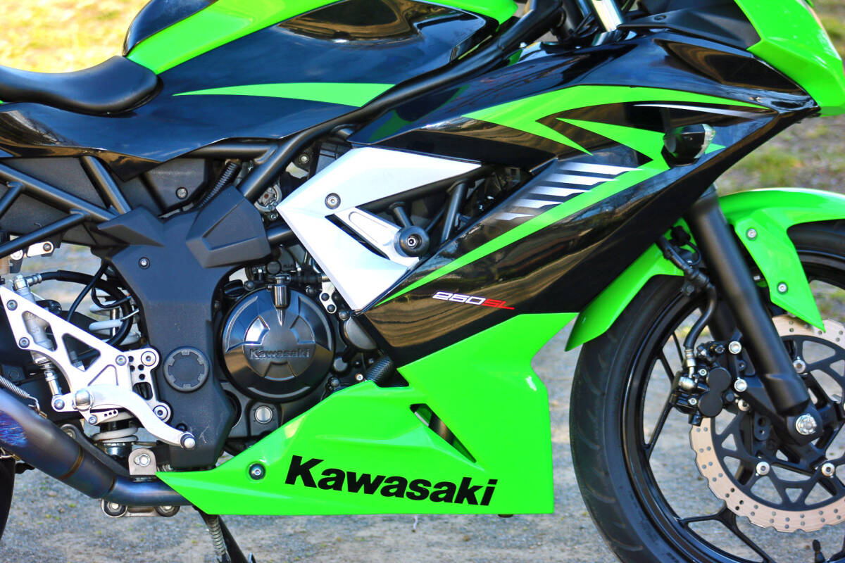 BEETフルエキ!! バックステップ装着!! 始動動画+画像75枚掲載!! NINJA 250SL 検)ニンジャ 250SLの画像7