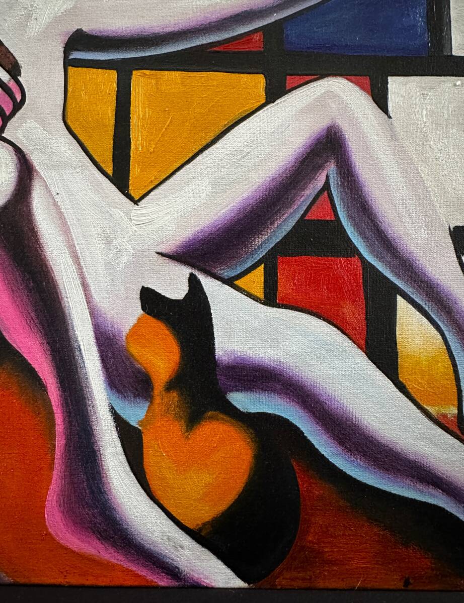 【模写】マーク・コスタビ Mark kostabi★油絵 油彩 絵画★モダンアート 現代アート★認証印★これなくして現代美術は語れません！★745★