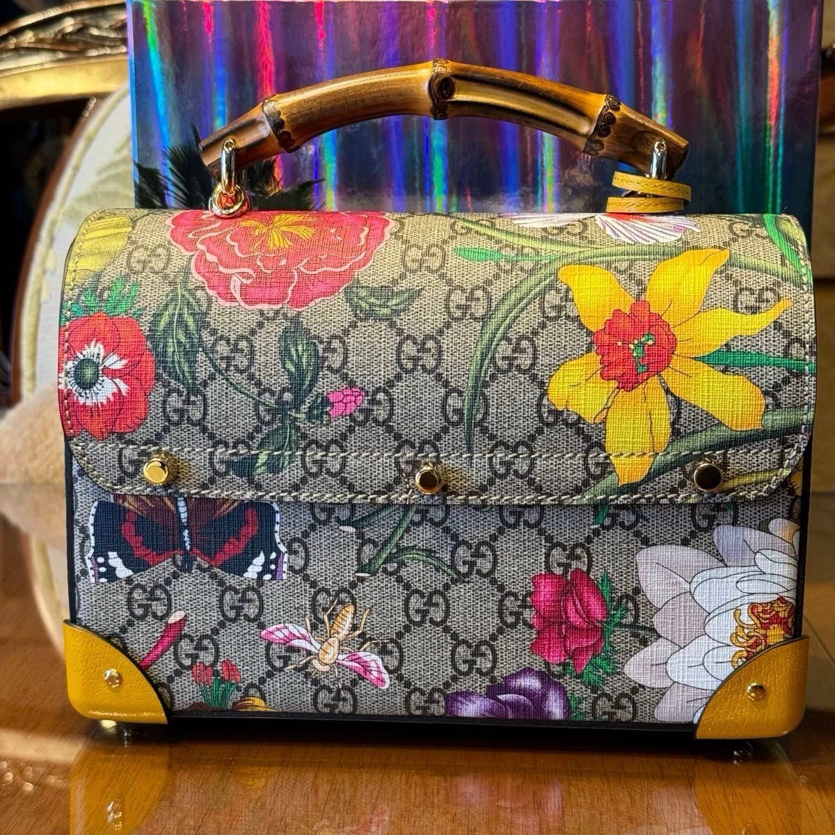 超レア・未使用】GUCCI GGスプリーム モノグラム フローラ 超レア・未使用】GUCCI GGスプリーム モノグラム フローラ